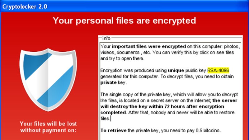 cryptolocker malware screenshot