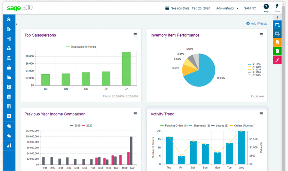 sage dashboard